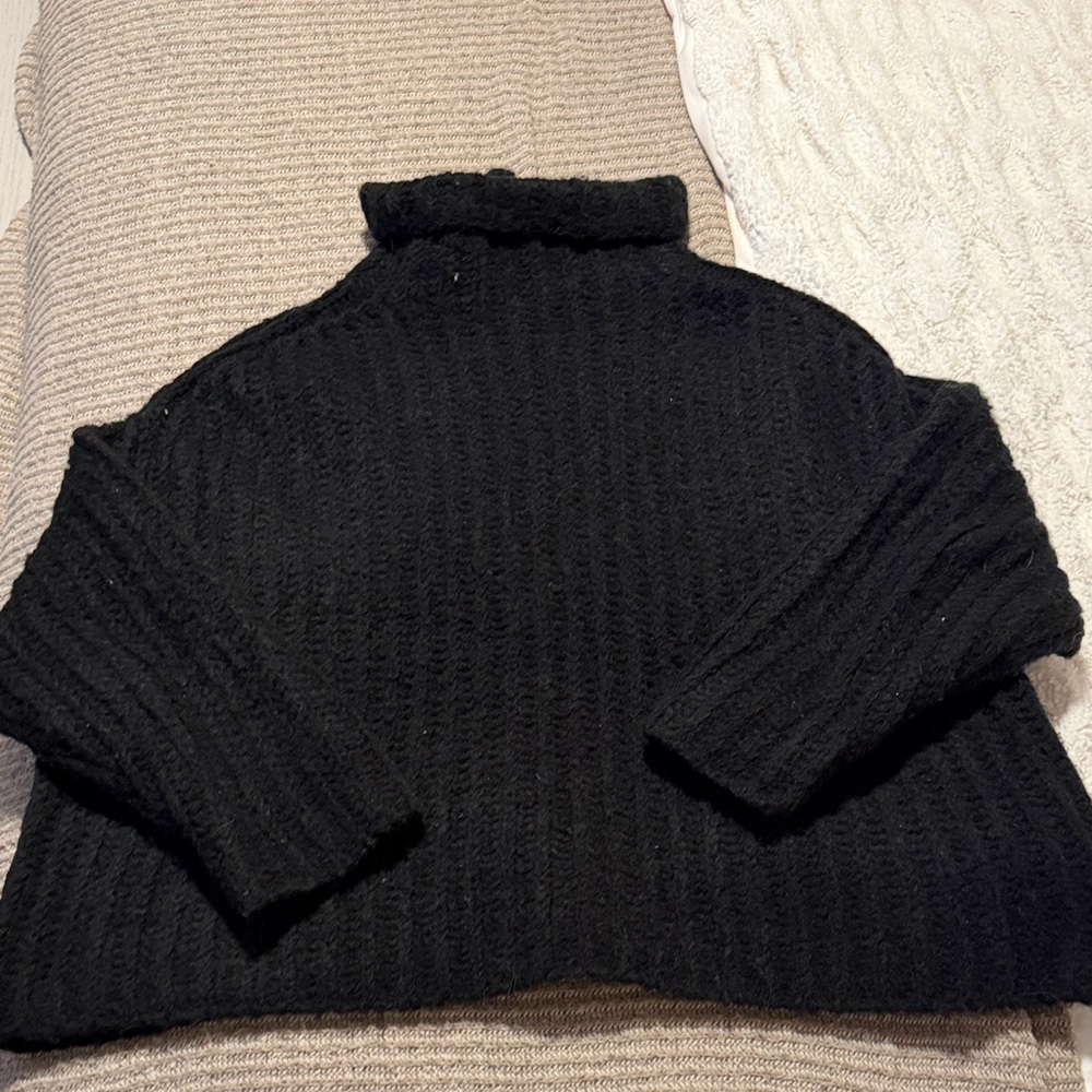 Free People Midnight Black Turtleneck Sweater- SIZE SMALL! - Picture 1 of 5